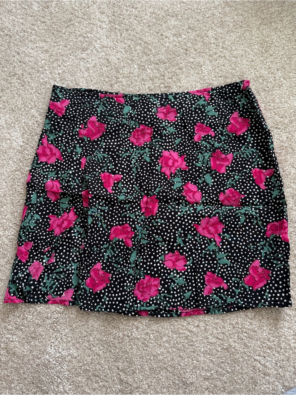 Motel Rocks Mini Skirt with Polka Dot & Floral Print